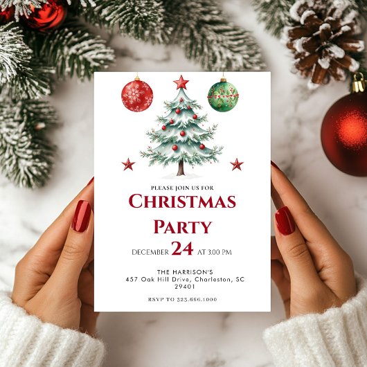 Modern Tree Holiday Kerstdiner Kaart