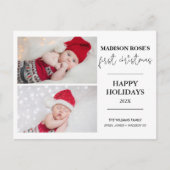 Modern Tree Two Foto Eerste Kerstmis Briefkaart (Voorkant)