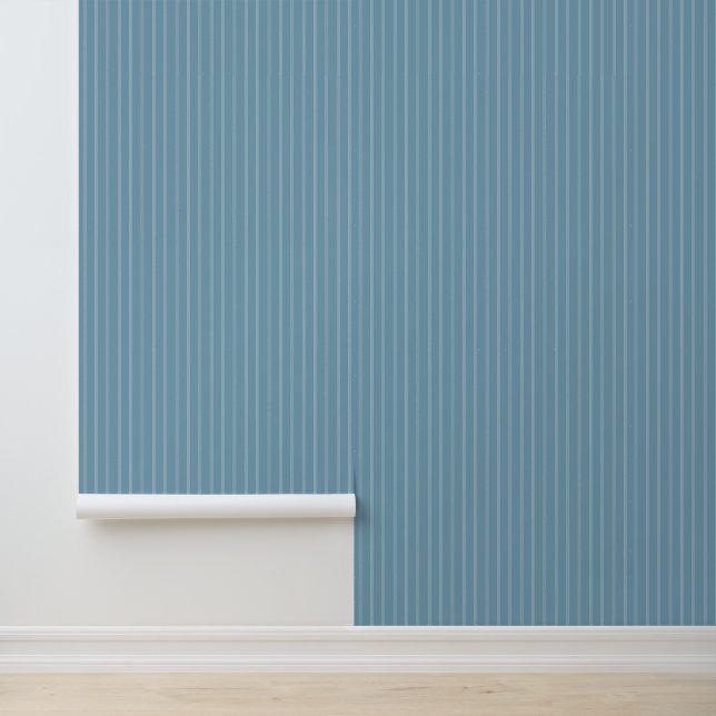 Modern Trendy 1" krijtstreep blauw Behang (Applicatie)
