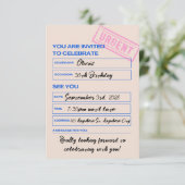 Modern, Trendy, 30th Birthday Invitation Kaart (Staand voorkant)