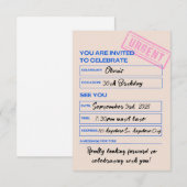 Modern, Trendy, 30th Birthday Invitation Kaart (Voorkant / Achterkant)