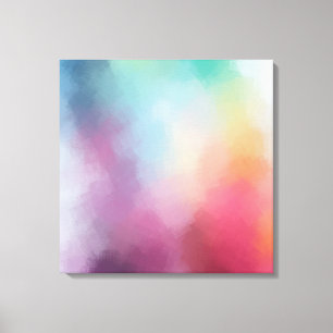 Modern Trendy Abstract Art Roze Rood Geel Blauw Canvas Afdruk
