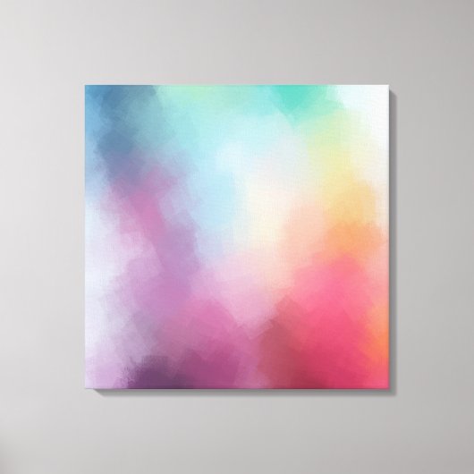 Modern Trendy Abstract Art Roze Rood Geel Blauw Canvas Afdruk (Voorkant)