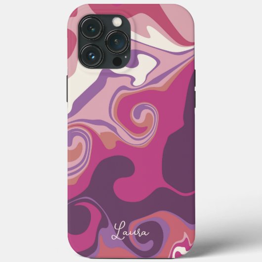 Modern Trendy Abstract Gepersonaliseerd Naamplezie Case-Mate iPhone Case (Achterkant)