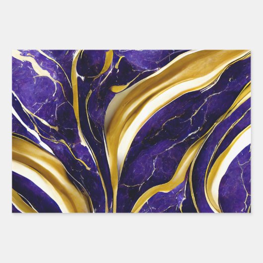 Modern Trendy Amnesty Paars Multiple Patterned Inpakpapier Vel (Voorkant)