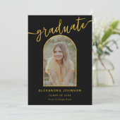 Modern Trendy Arch Foto Afstuderen Aankondiging (Staand voorkant)