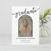 Modern Trendy Arch Foto Afstuderen Aankondiging (Staand voorkant)