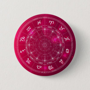 Modern trendy Astrology wielzodic Ronde Button 5,7 Cm