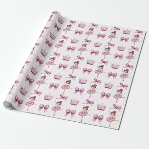 Modern trendy balletballerina roze patroon cadeaupapier