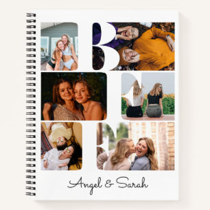 Modern Trendy BFF Best Friend Chic Photo Collage Notitieboek