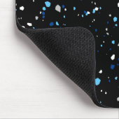 Modern Trendy Black Blue Terrazzo Pattern Muismat (Hoek)