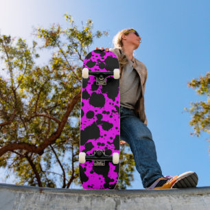 Modern Trendy Black en Pink Skateboard