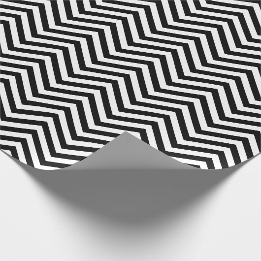 Modern Trendy Black White Chevron Zigzag Pattern Cadeaupapier (Hoek)