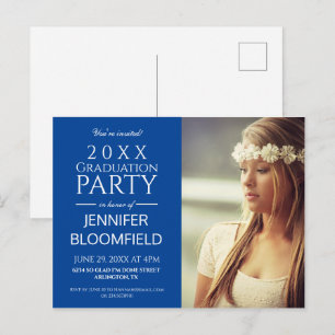 MODERN TRENDY BLAUW 2025 AFSTUDEERFEEST BRIEFKAART