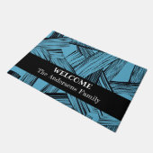 Modern trendy blauw Abstract Deurmat (Schuin)