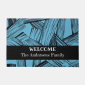 Modern trendy blauw Abstract Deurmat (Voorkant)