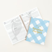 Modern Trendy Blue Gingham Passen getrouwd Recepte Notitieboek (Binnen)