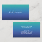Modern Trendy Blue Gradient Minimalist Visitekaartje (Voorkant / Achterkant)