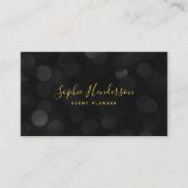 Modern Trendy Calligraphy Dark Bokeh Lights Visitekaartje (Voorkant)