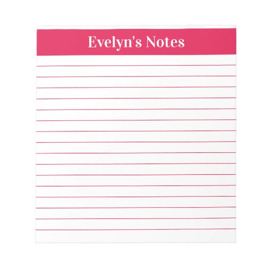 Modern Trendy Cherry Red Script Large Print Notitieblok (Voorkant)