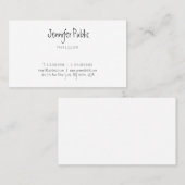Modern Trendy Clean Sjabloon Elegant Hand Script Visitekaartje (Voorkant / Achterkant)