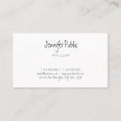 Modern Trendy Clean Sjabloon Elegant Hand Script Visitekaartje (Voorkant)