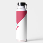 Modern Trendy Colorful Pink Personalized Name Waterfles (Achterkant)
