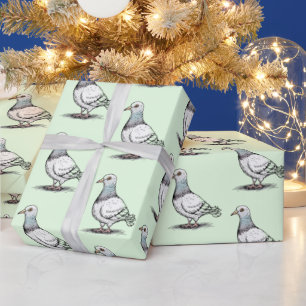 Modern Trendy Duif ontwerp Patroon Cadeaupapier