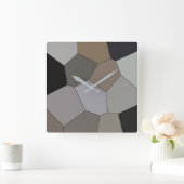 Modern Trendy Earth Toned Pattern Vierkante Klok (Huis)