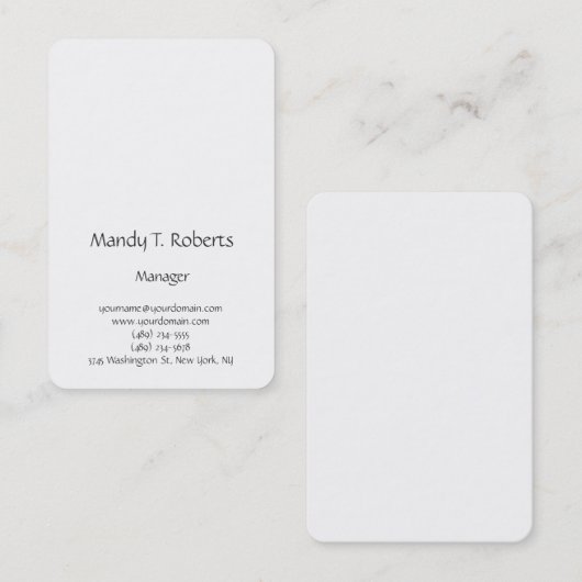 Modern trendy eenvoudig minimalistisch script visitekaartje (Voorkant / Achterkant)