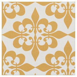 Modern Trendy Elegant  Gold Yellow Damask Stof