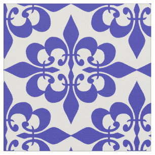 Modern Trendy Elegant Royal Blue Damask Stof