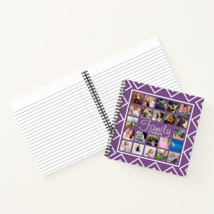 Modern Trendy Family Photo Collage & Name Notitieboek