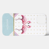 Modern Trendy Flamingo Pink Girly Name Case-Mate iPhone Case (Achterkant (horizontaal))