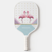 Modern Trendy Flamingo Pink Girly Name Pickleball Paddle (Voorkant)
