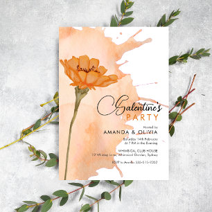 Modern Trendy Floral Galentine's Party uitnodiging