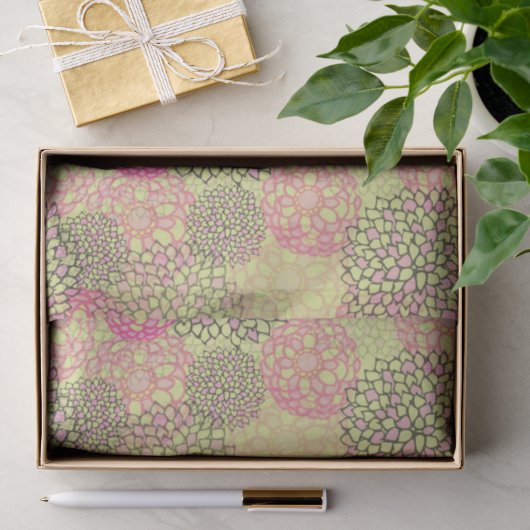 Modern Trendy Floral Pattern Tissuepapier (Geschenk)