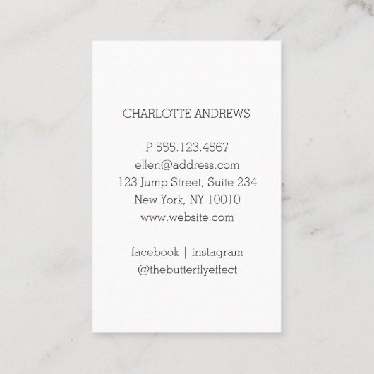 Modern Trendy Foto Visitenkarte Visitekaartje (Achterkant)