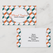 Modern Trendy Geometric Cube Pattered Visitekaartje (Voorkant / Achterkant)