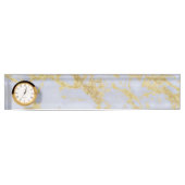 Modern Trendy Goud Glitter Marmer Naambordje (Voorkant)