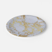 Modern Trendy Goud Glitter Marmer Papieren Bordje (Gekanteld)