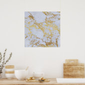 Modern Trendy Goud Glitter Marmer Poster (Keuken)