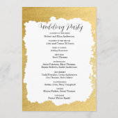 Modern Trendy Goud Lijst Bruiloft Programma (Achterkant)