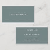 Modern Trendy Green Minimalist Design Luxury Plain Visitekaartje (Voorkant / Achterkant)