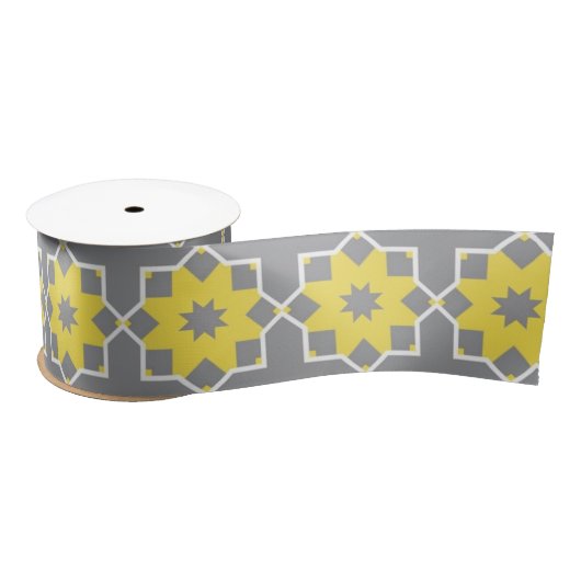 Modern Trendy Grey and Yellow Flowers Lint (Spoel)