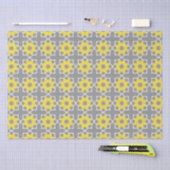 Modern Trendy Grey and Yellow Flowers Tissuepapier (Craft)