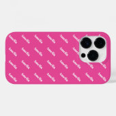 Modern Trendy Helder Roze Monogram Naam Patroon Case-Mate iPhone Case (Achterkant (horizontaal))