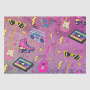 Modern Trendy jaren 80 Stijl Neon Roze Paarse Tissuepapier