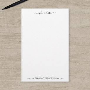 Modern trendy kalligrafie script op maat briefpapier
