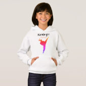 Modern Trendy Karate Girl Pink Gradient Silhouette (Voorkant volledig)